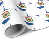 ウェストバージニア州のアウトラインのマップとフラグ ラッピングペーパー (ロールコーナー)