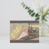 ウェストバージニア州のヴィンテージ地図 ポストカード (スタンド正面)