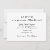 ウェストバージニア州の地図を移動する発表 (裏面)