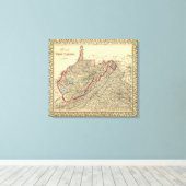 ウェストバージニア州の地図 キャンバスプリント (インサイチュ (ウッドフロア))