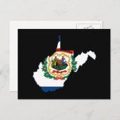 ウェストバージニア州の地図 ポストカード (正面/裏面)