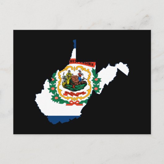 ウェストバージニア州の地図 ポストカード (正面)