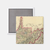 ウェストバージニア州の地図 マグネット (正面/裏面)