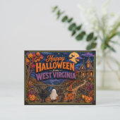 ウェストバージニア州の子供たちからハッピーハロウィン ポストカード (スタンド正面)