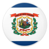 ウェストバージニア州の旗とセラミックノブの引っ張り州 セラミックノブ (正面)