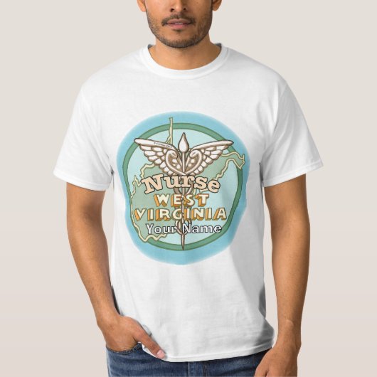 ウェストバージニア州の看護師カドゥケウス Tシャツ (正面)