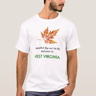 ウェストバージニア州の秋のリーフ自然プリントTシャツ Tシャツ