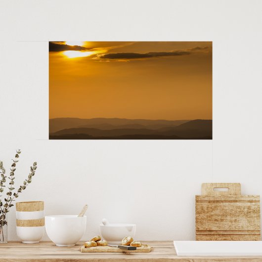 ウェストバージニア州アレゲニー山脈の夕日 ポスター (キッチン)