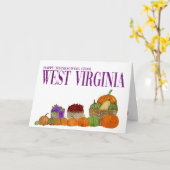 ウェストバージニア州カボチャ感謝祭カード カード (黄色い花)