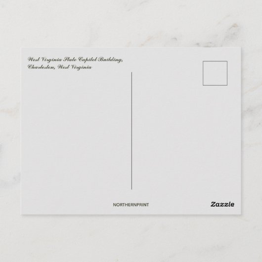 ウェストバージニア州キャピトル建物ポストカード ポストカード (裏面)