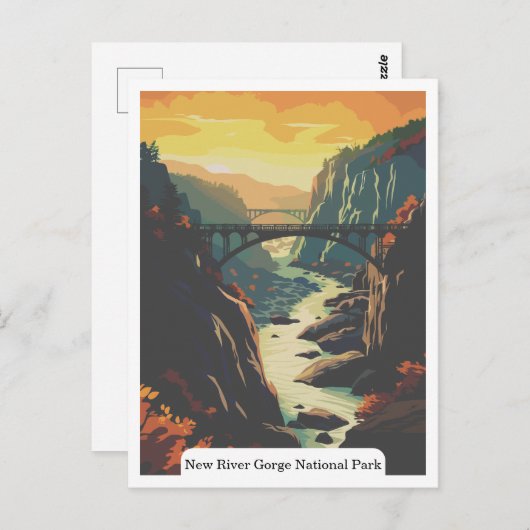 ウェストバージニア州ニューリバー渓谷国立公園 ポストカード (正面/裏面)