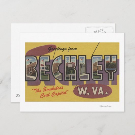 ウェストバージニア州ベックリー – ラージレターシーン ポストカード (正面/裏面)