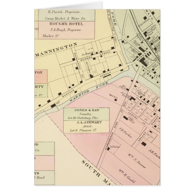 ウェストバージニア州マニントン地図 (正面)
