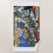 ウェストバージニア州ワイルド&ワンダフルUSA カラフル ビーチタオル (正面)