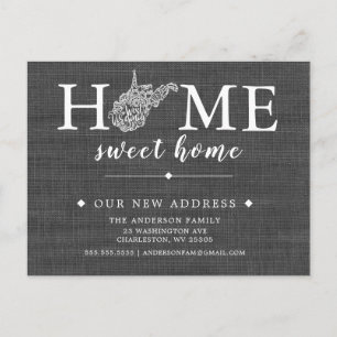 ウェストバージニア州引っ越しアナウンスポストカード 案内ポストカード