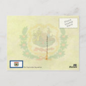 ウェストバージニア州旗とシール ポストカード (裏面)