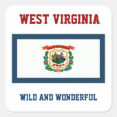 ウェストバージニア州旗とスローガン スクエアシール (正面)