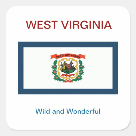 ウェストバージニア州旗とモットシール スクエアシール (正面)