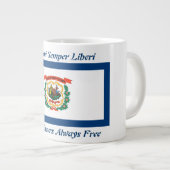 ウェストバージニア州旗とモットー20オズマグ ジャンボコーヒーマグカップ (正面右)