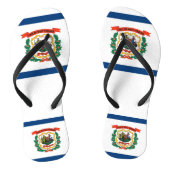 ウェストバージニア州旗と大人スリムストラップ ビーチサンダル (ソール)