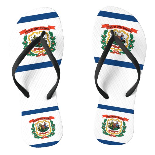 ウェストバージニア州旗と大人スリムストラップ ビーチサンダル (ソール)