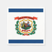 ウェストバージニア州旗と愛国的紙ナプキン スタンダードカクテルナプキン (正面)