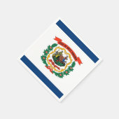 ウェストバージニア州旗と愛国的紙ナプキン スタンダードカクテルナプキン (角)