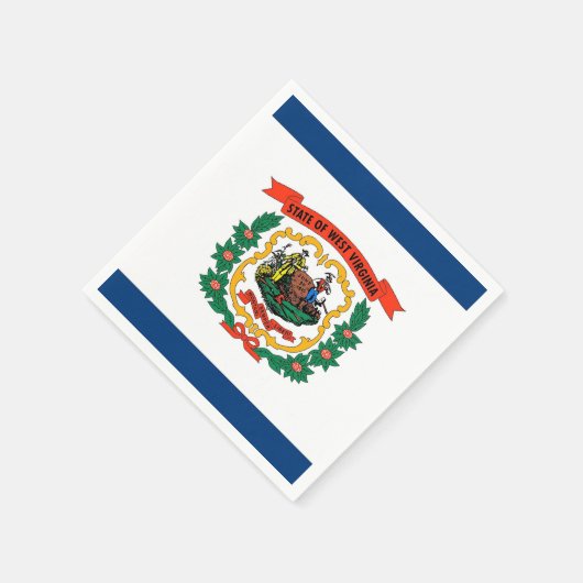 ウェストバージニア州旗と愛国的紙ナプキン スタンダードカクテルナプキン (角)