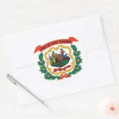 ウェストバージニア州旗のシール ラウンドシール (封筒)