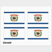 ウェストバージニア州旗の付いた長方形シール 長方形シール (シート)