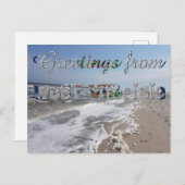 ウェストバージニア州旗よりの挨拶USAハート ポストカード (正面/裏面)