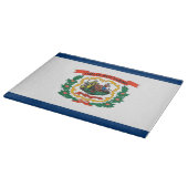 ウェストバージニア州旗を持つガラス製カッティングボード カッティングボード (角)