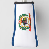 ウェストバージニア州旗を持つゴルフパターカバー州 ゴルフヘッドカバー (回転90)