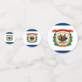 ウェストバージニア州旗を持つテーブル紙吹雪 コンフェッティ (正面)