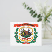 ウェストバージニア州旗を持つハガキ州- USA ポストカード (スタンド正面)