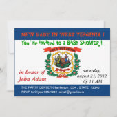 ウェストバージニア州旗を持つベビーシャワー招待状 招待状 (正面)