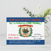 ウェストバージニア州旗を持つベビーシャワー招待状 招待状 (スタンド正面)