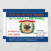 ウェストバージニア州旗を持つベビーシャワー招待状 招待状 (正面/裏面)