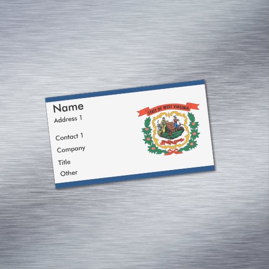 ウェストバージニア州旗を持つ名刺マグネット マグネット名刺 (インサイチュ)