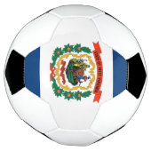 ウェストバージニア州旗を持つ愛国的なサッカーボール サッカーボール (回転)