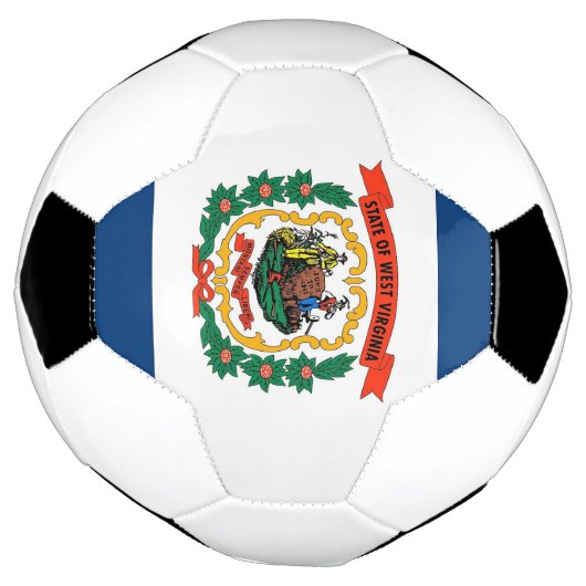 ウェストバージニア州旗を持つ愛国的なサッカーボール サッカーボール (回転)