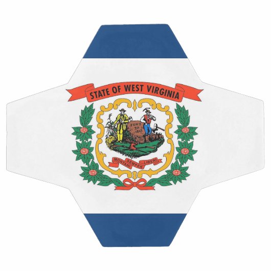 ウェストバージニア州旗を持つ愛国的なサッカーボール サッカーボール (フラット)