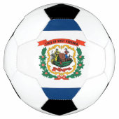 ウェストバージニア州旗を持つ愛国的なサッカーボール サッカーボール (正面)