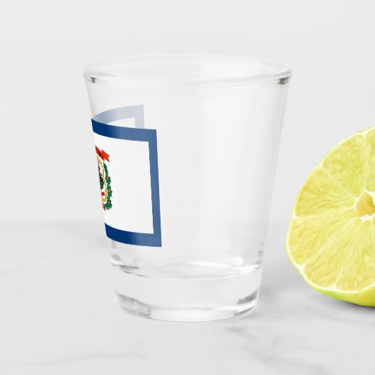ウェストバージニア州旗を持つ愛国的なショットグラス ショットグラス (右)