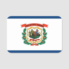 ウェストバージニア州旗を持つ愛国的な名前タグ 名札