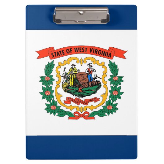 ウェストバージニア州旗を持つ愛国的クリップボード クリップボード (正面)