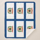 ウェストバージニア州旗を持つ愛国的シェルパ毛布 シェルパブランケット (正面)