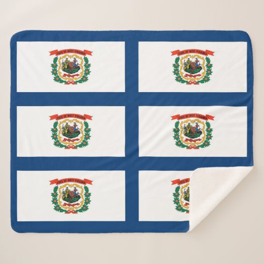 ウェストバージニア州旗を持つ愛国的シェルパ毛布 シェルパブランケット (正面(横))