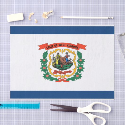 ウェストバージニア州旗を持つ愛国的ティッシュペーパー 薄葉紙 (クラフト)