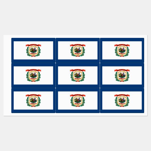 ウェストバージニア州旗を持つ愛国的ラベル ラベル (シート)